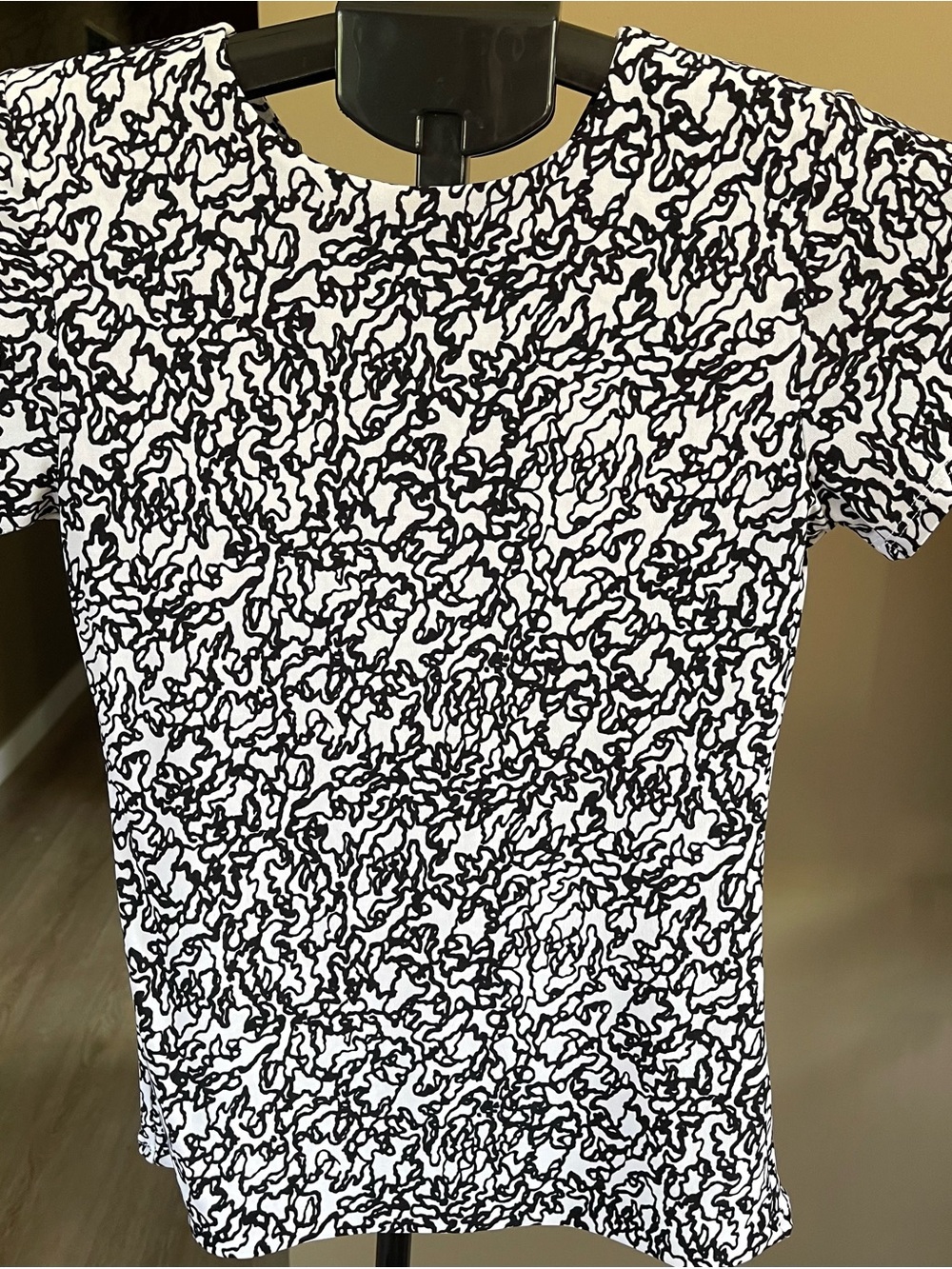 Halogen Black and White Scribble Print Short Sleeve Tee